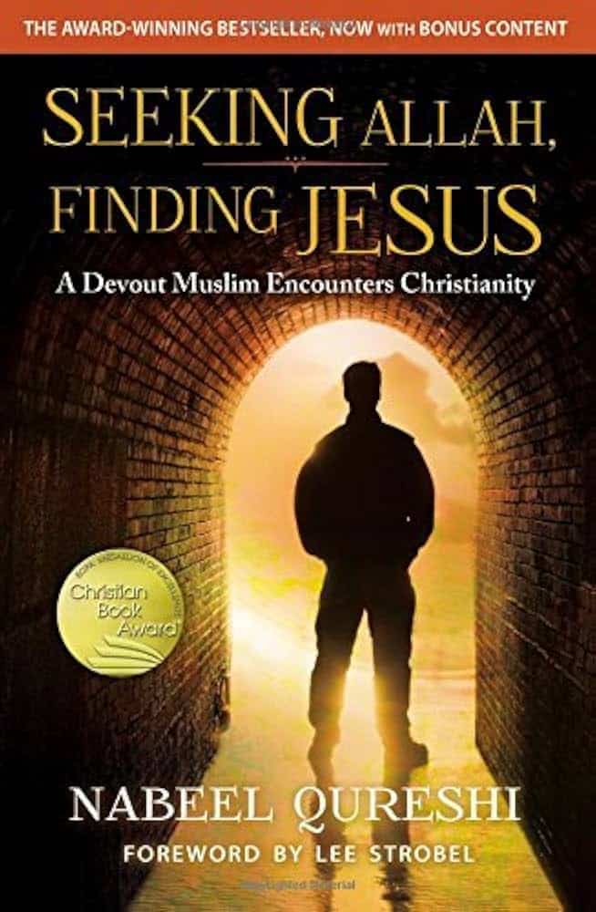Book cover of "Seeking Allah, Finding Jesus" by Nabeel Qureshi, showing a silhouette at the end of a tunnel with light shining in—perfect for readers interested in a thoughtful book review.